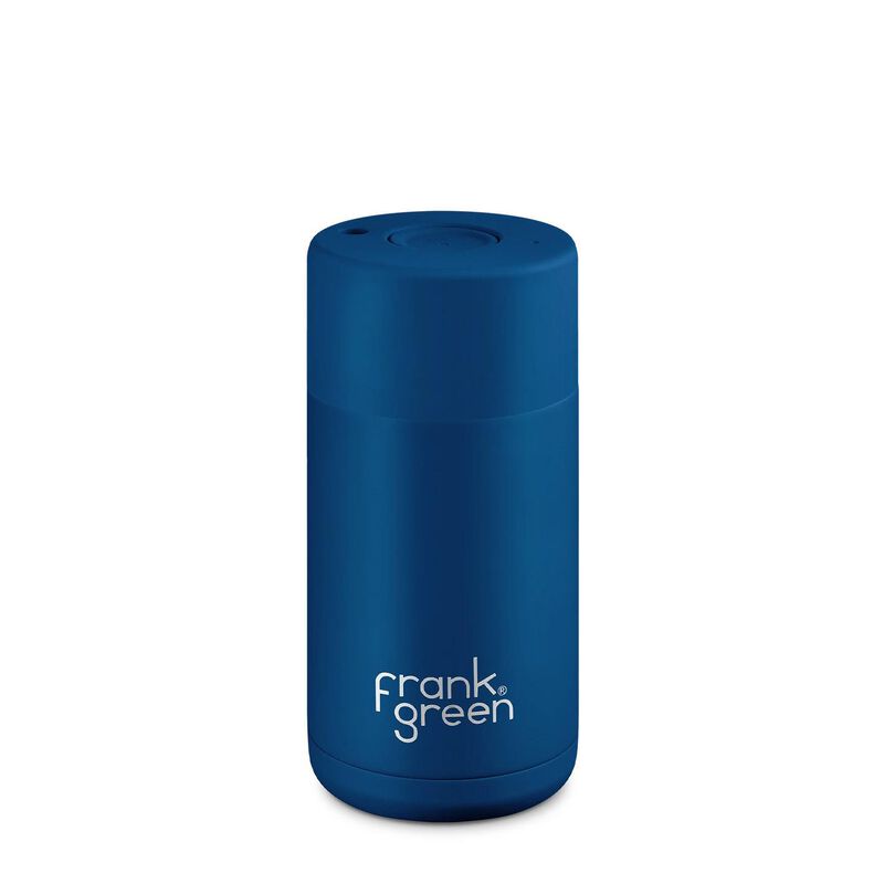 frank green 12oz Ceramic Cup with Push Button Lid Deep Ocean image number 0